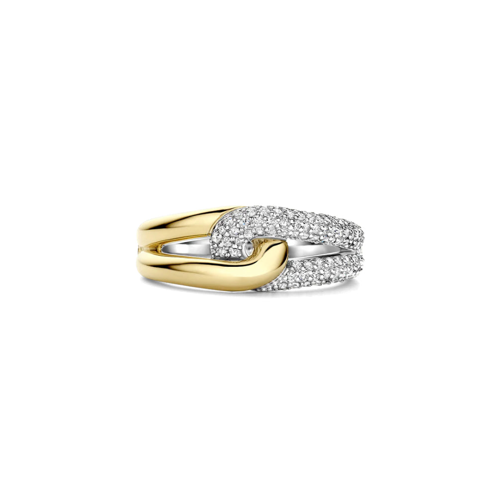 Ti Sento Two-Tone Interlocked Loops Ring