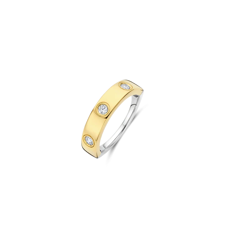 Ti Sento 18k Gold Plated Ring with Zirconia