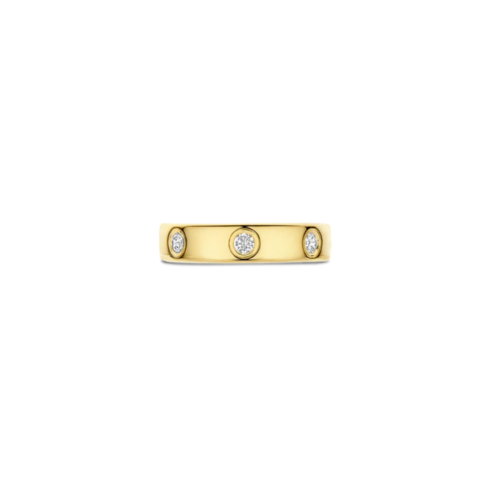 Ti Sento 18k Gold Plated Ring with Zirconia