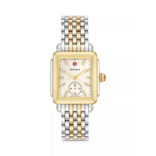 Michele Deco Mid Two-Tone Diamond Dial Watch