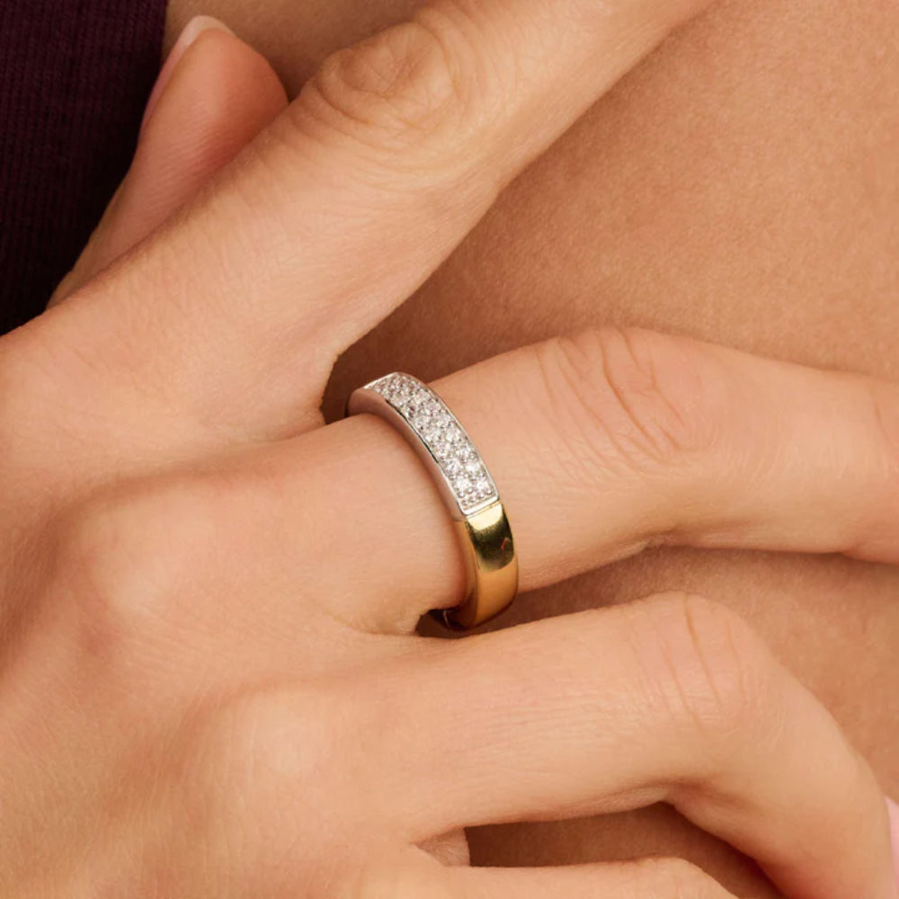 Ti Sento 18k Gold Plated Ring with Zirconia