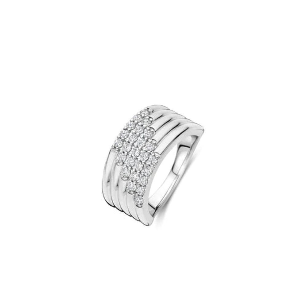 Ti Sento Stering Silver Layered Ring with Zirconia