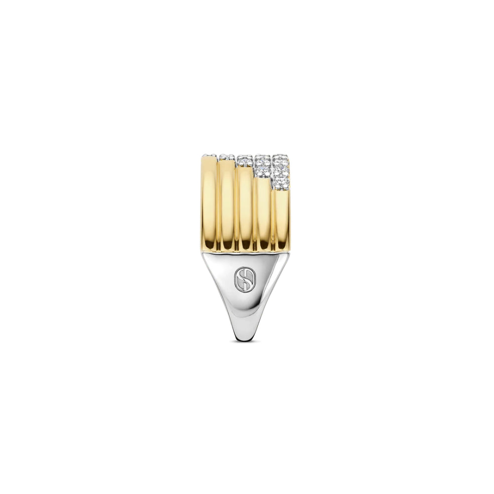 Ti Sento 18k Gold-Plated Layered Ring with Zirconia