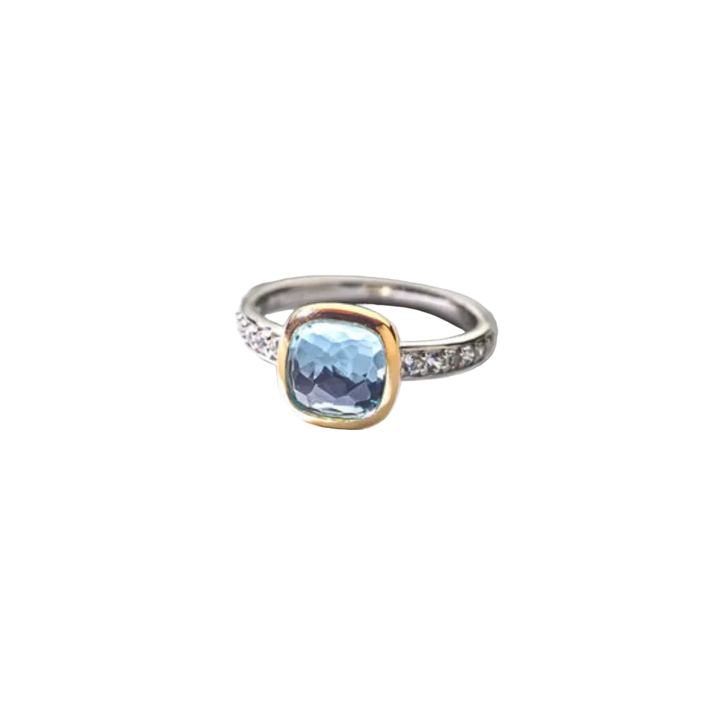 Ti Sento Two-Tone Blue Crystal Ring