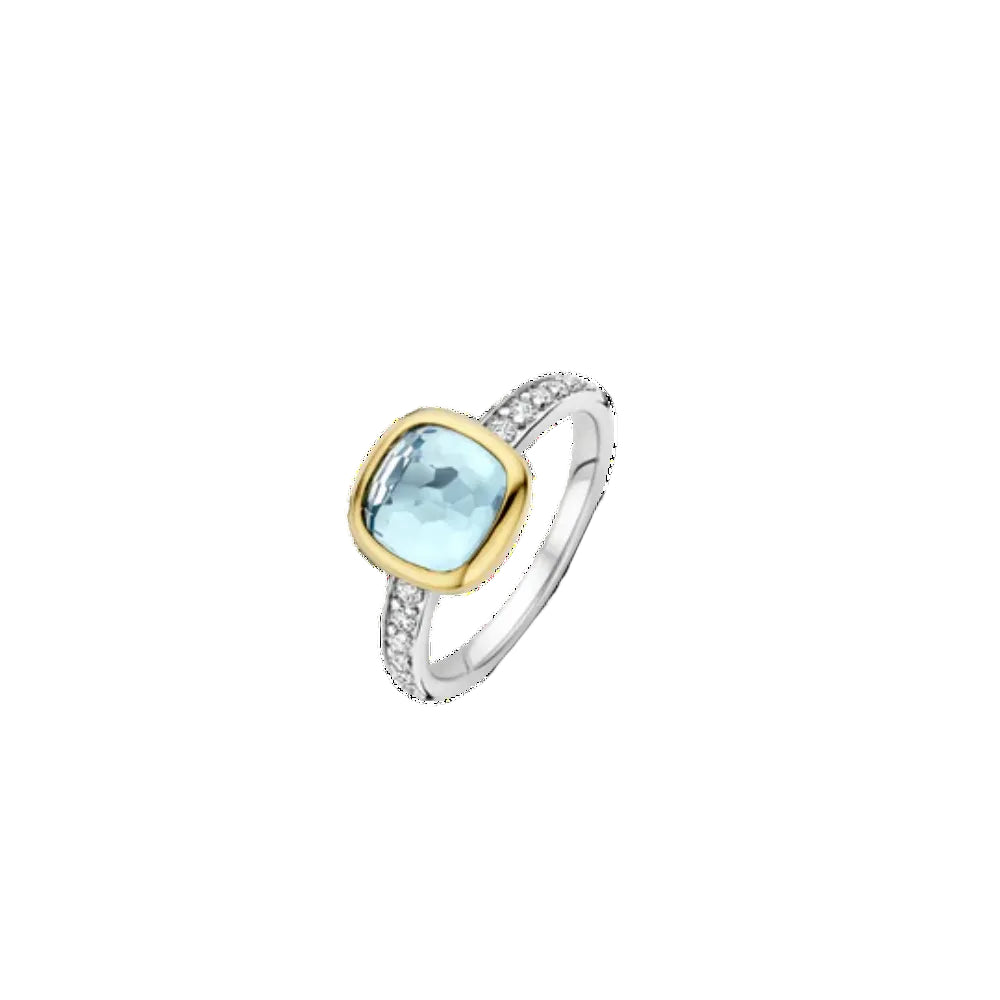 Ti Sento Two-Tone Blue Crystal Ring