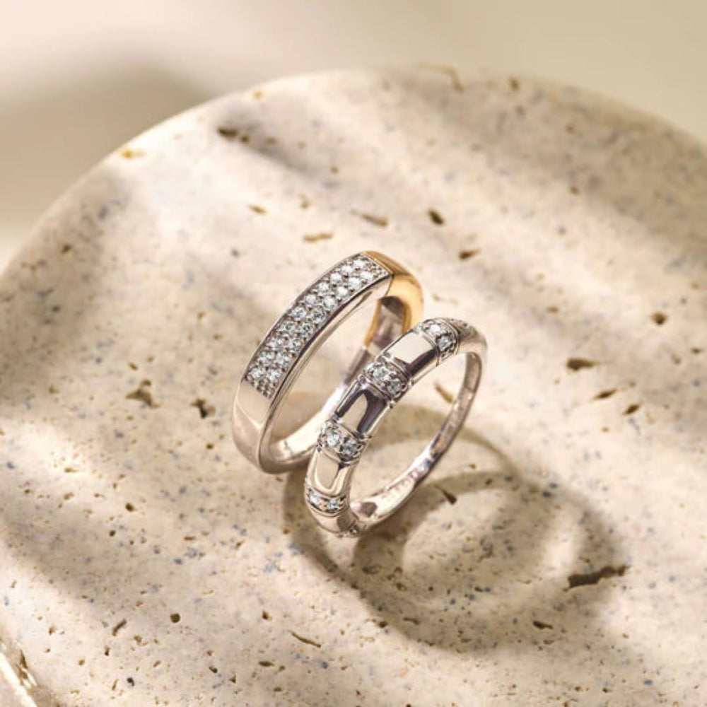 Ti Sento Sterling Silver Ring with Vertical Rows of Zirconia