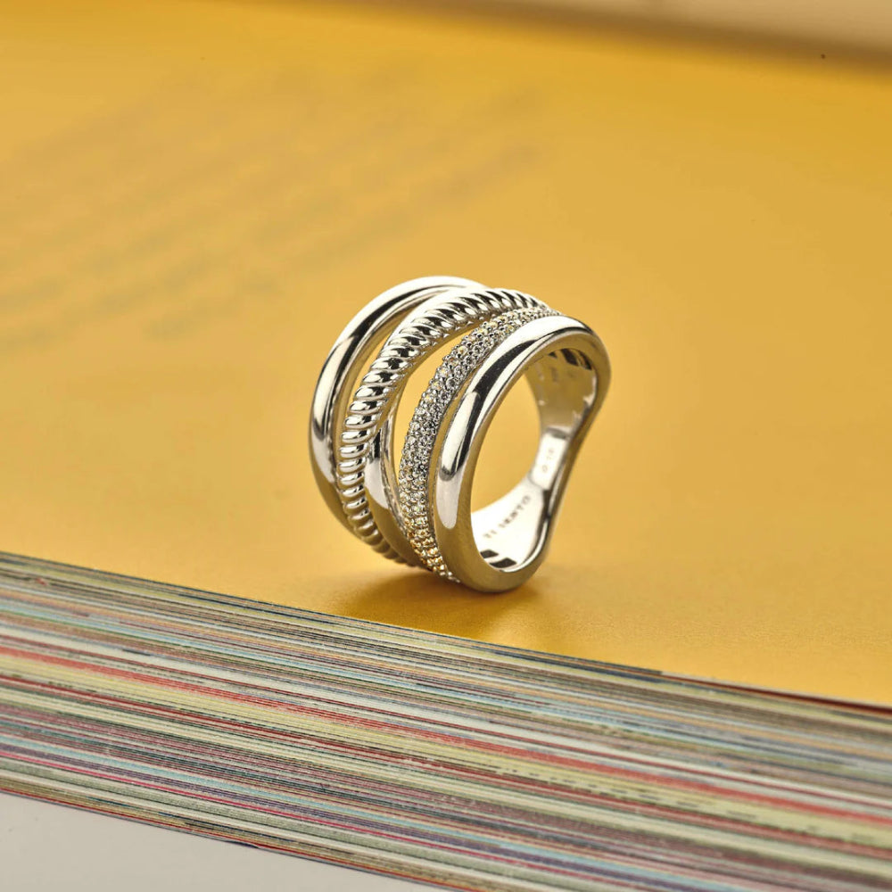 Ti Sento Sterling Silver with 5 layered bands