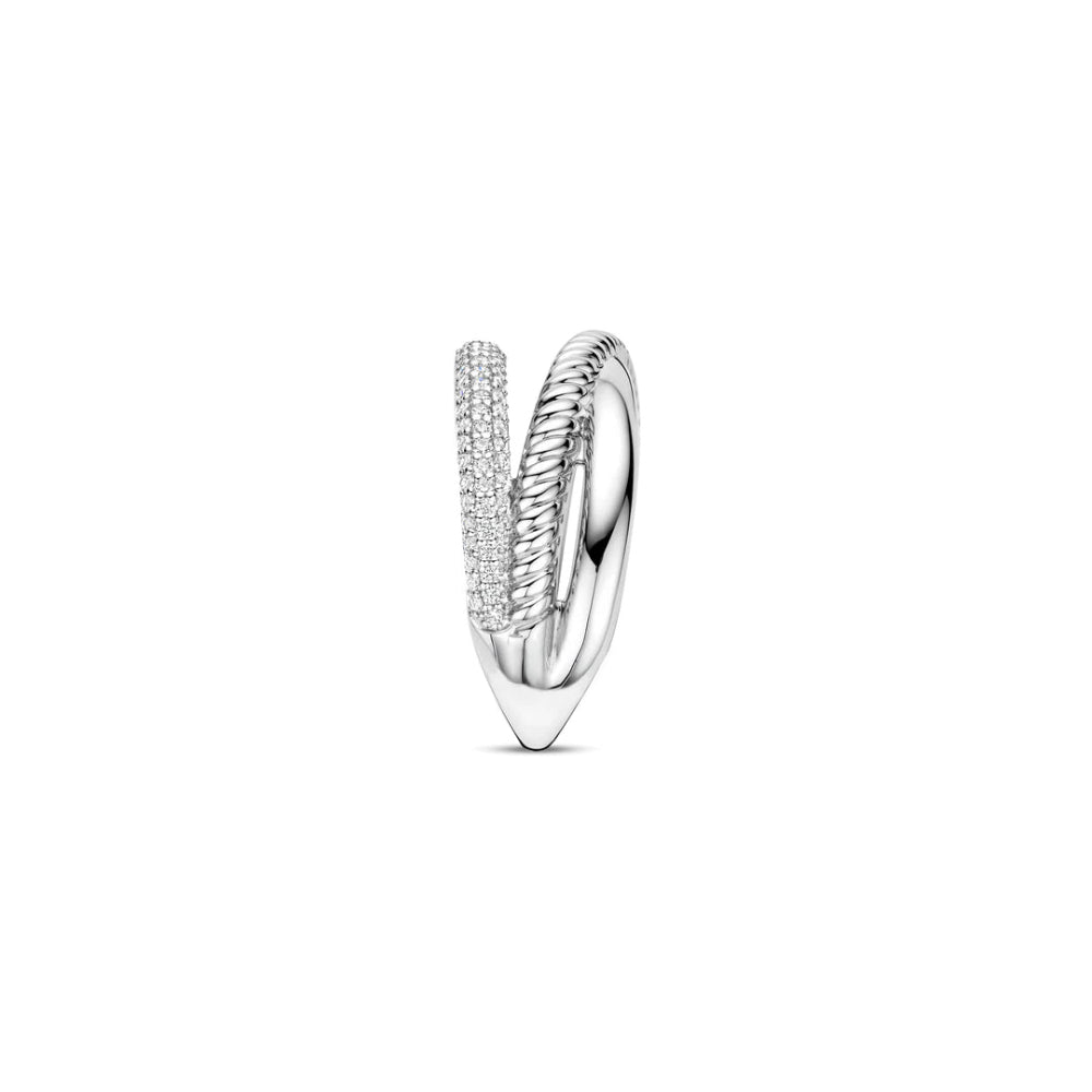 Ti Sento Sterling Silver 3 Layered Band Ring