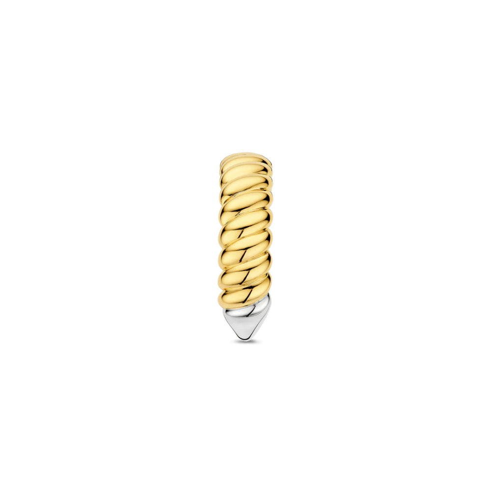 Ti Sento "Vintage" 18k Gold-Plated Ribbed Textured Ring