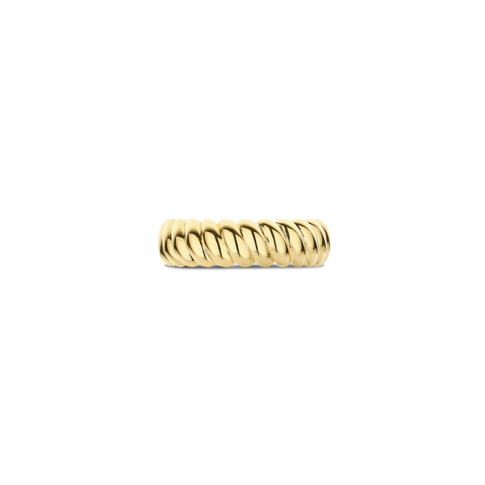 Ti Sento "Vintage" 18k Gold-Plated Ribbed Textured Ring
