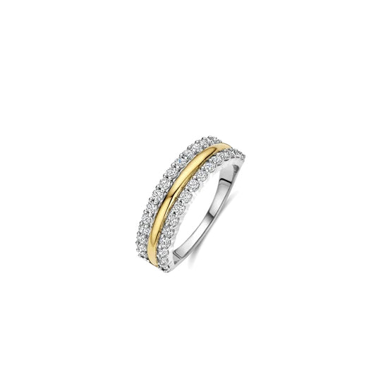 Ti Sento Two Tone Triple Band Ring