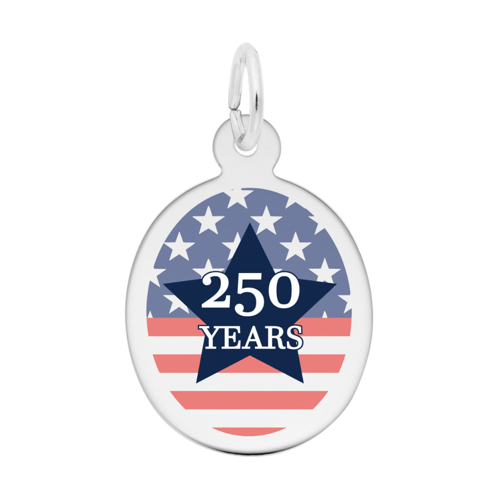 1245 USA 250 Stars & Stripes Oval Charm