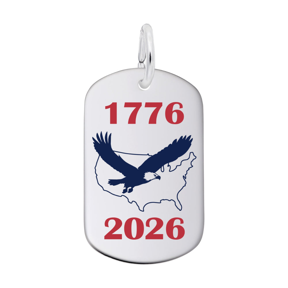 1253 Painted USA 250 1776-2026 Eagle Charm