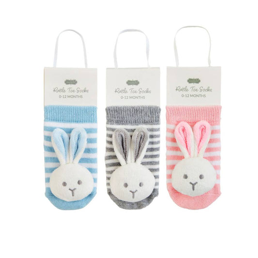 Mud Pie Bunny Rattle Toe Socks