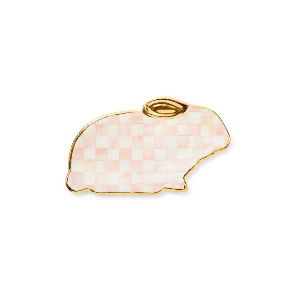 MacKenzie-Childs Rosy Check Bunny Dish