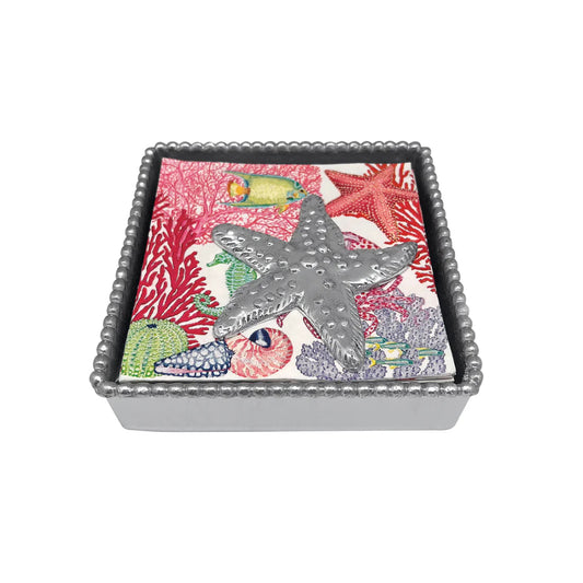 Mariposa Sea Star Beaded Napkin Box