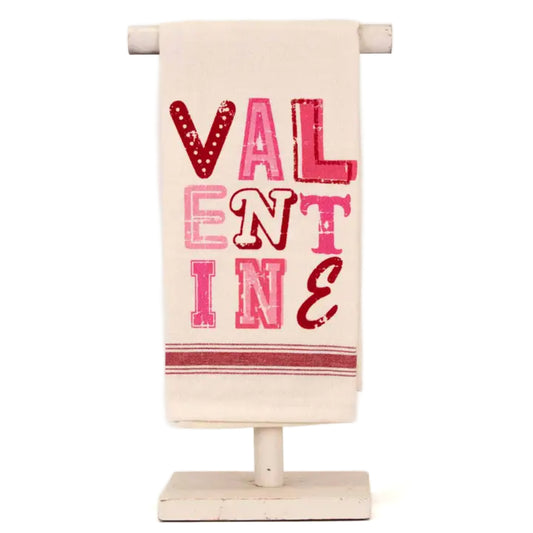 The Royal Standard Valentine Hand Towel Cream/Red/Pink 20x28