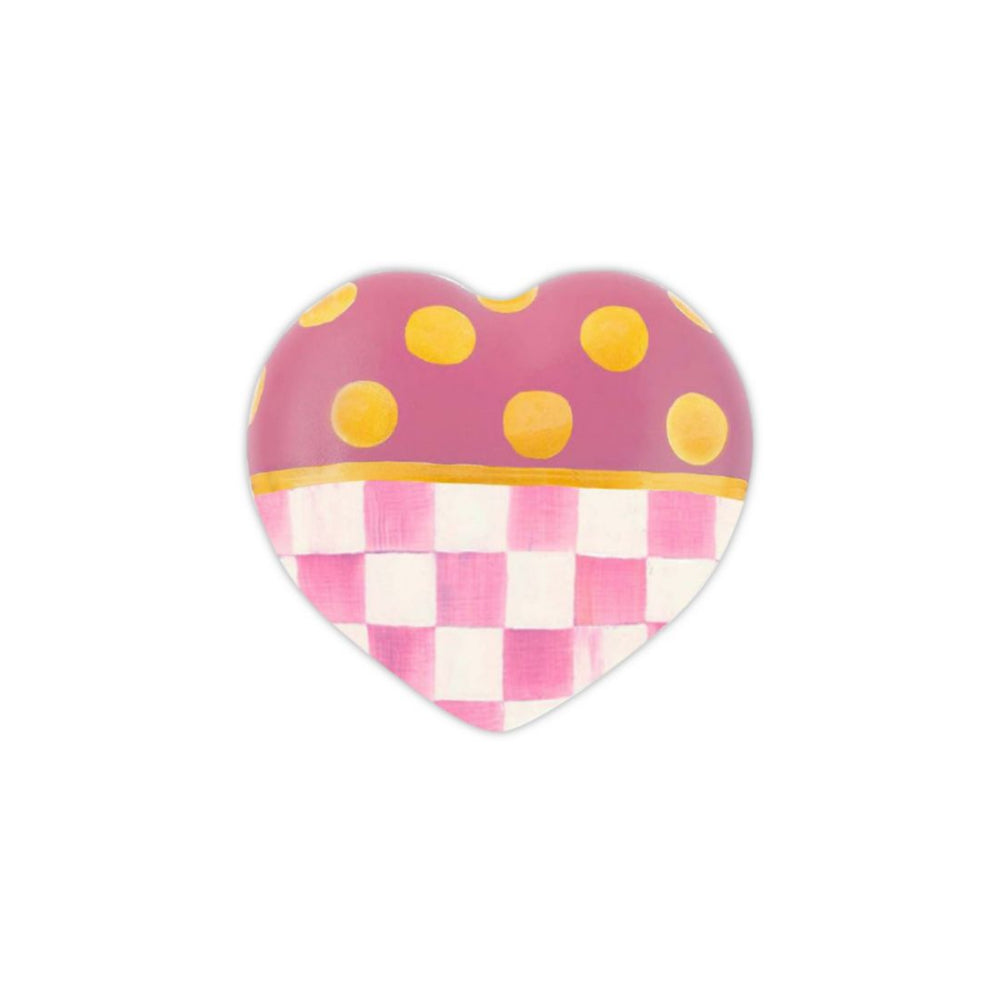 MacKenzie-Childs Pink Dotty Ceramic Heart Decor