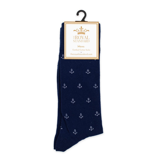 The Royal Standard Men's Anchor Socks Navy/White One Size
