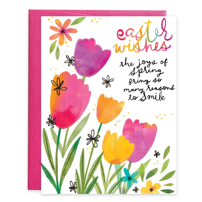 Gina B Designs Easter Greeting Card - Bright Tulips