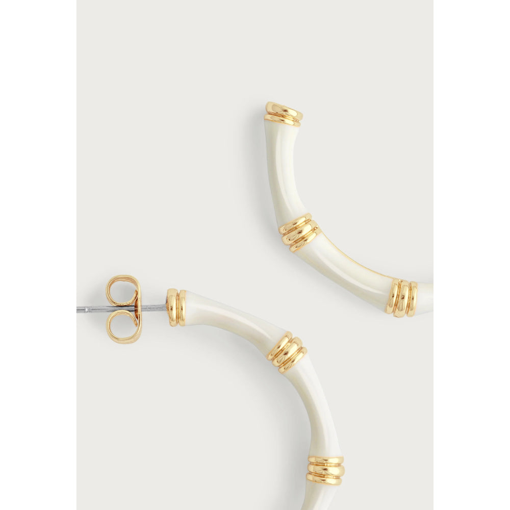 Anabel Aram Bamboo Enameled Hoop Earrings
