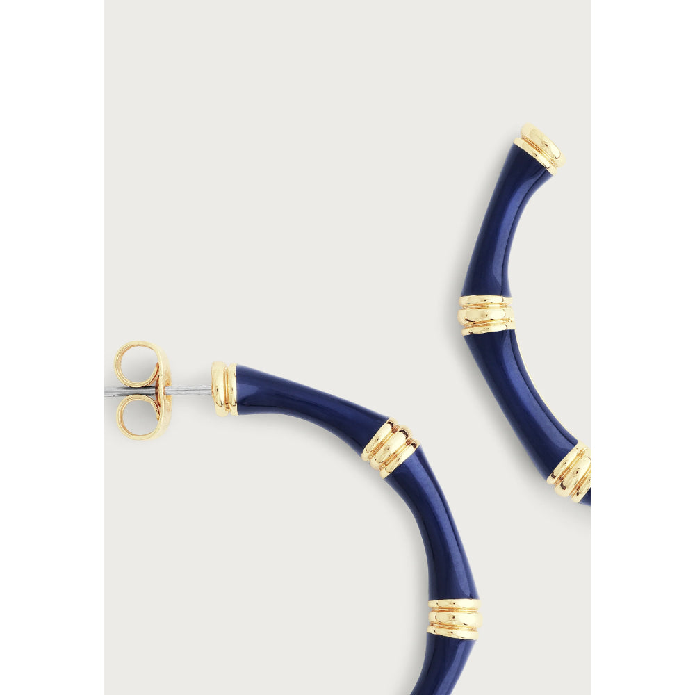 Anabel Aram Bamboo Enameled Hoop Earrings