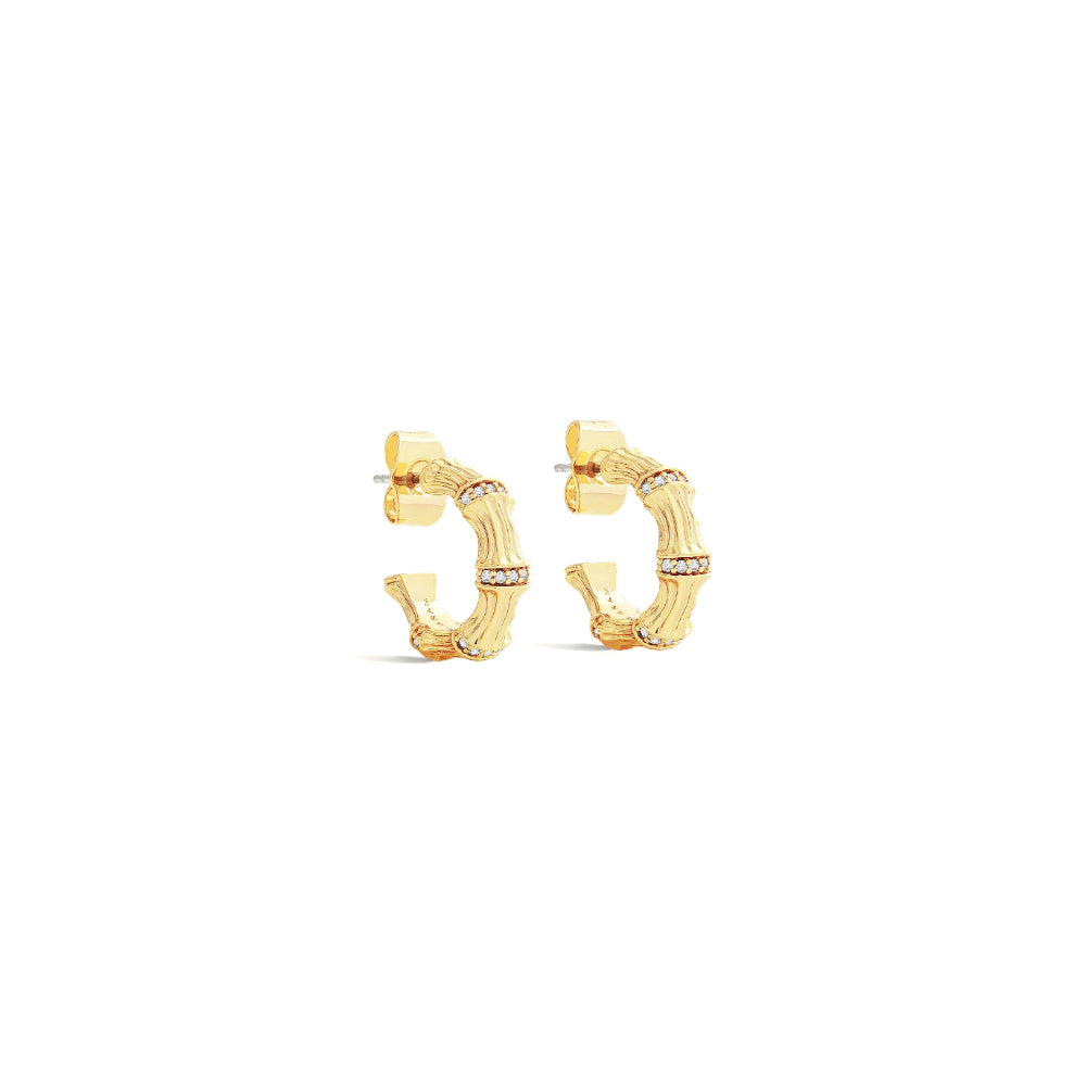 Anabel Aram Bamboo Huggie Hoop Earrings