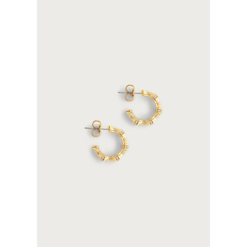 Anabel Aram Bamboo Huggie Hoop Earrings