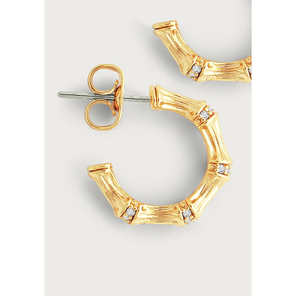 Anabel Aram Bamboo Huggie Hoop Earrings