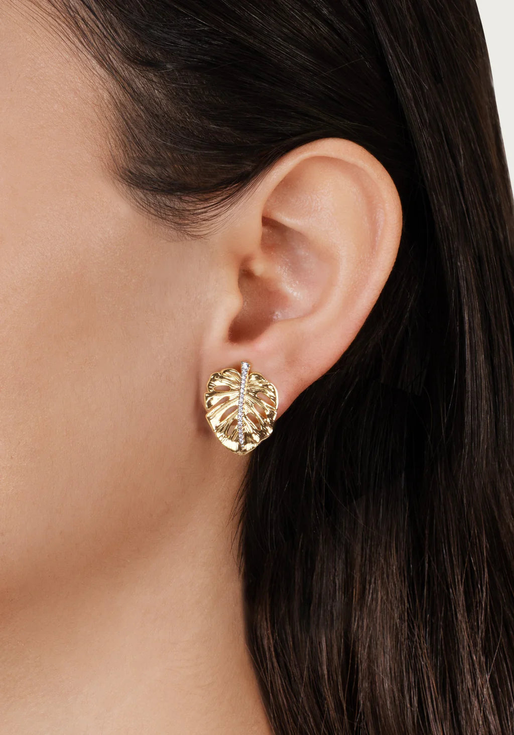 Anabel Aram Monstera Palm Earrings