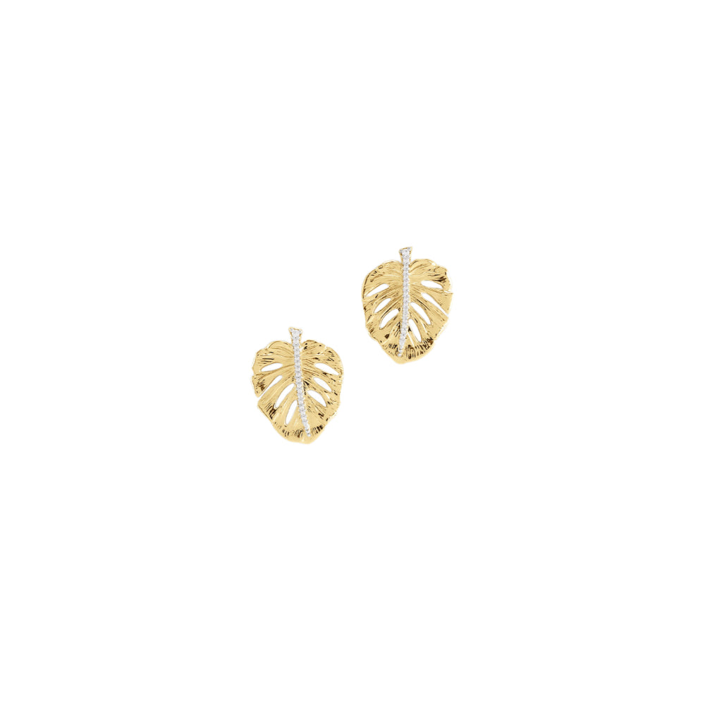 Anabel Aram Monstera Palm Earrings