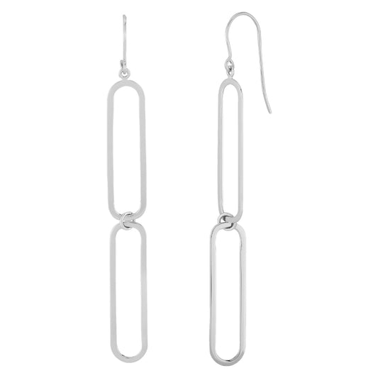 Sterling Silver Paperclip Dangle Earrings