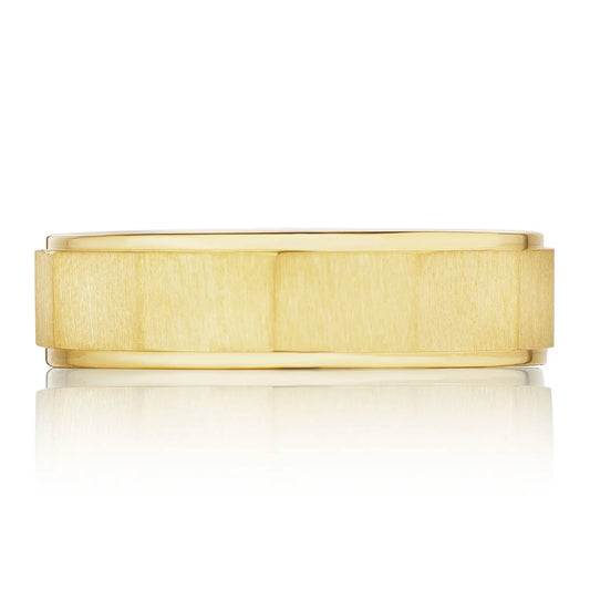 Tacori 18k Gold Men's Geometric Faceted Wedding Band in Satin Finish