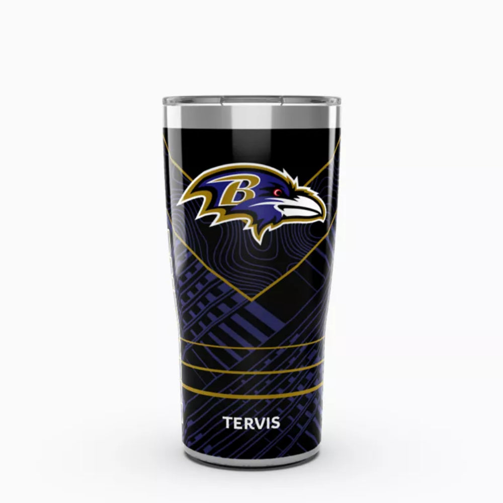 Tervis Ravens Tumbler on a white background. 