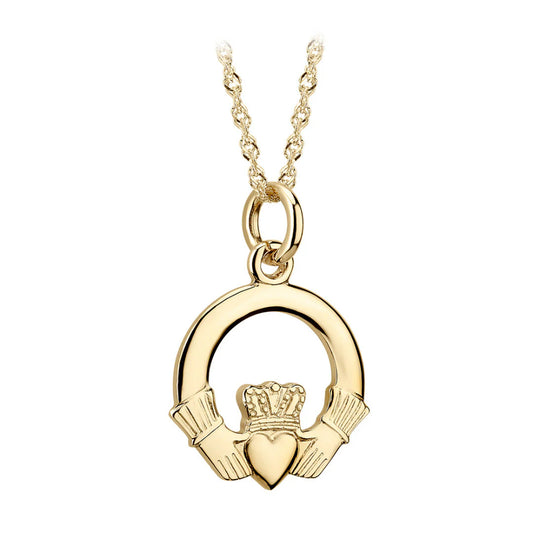 14k Small Claddagh Pendant Necklace