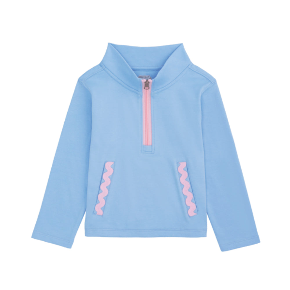 Mud Pie Blue Ric-Rac Quarter Zips
