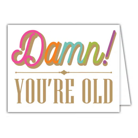 RosanneBeck Damn You're Old Small Folded Greeting Card