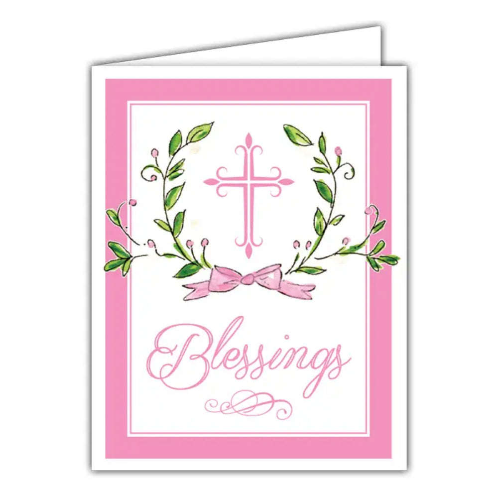 Blessings Cross Small Folded Greeting Card