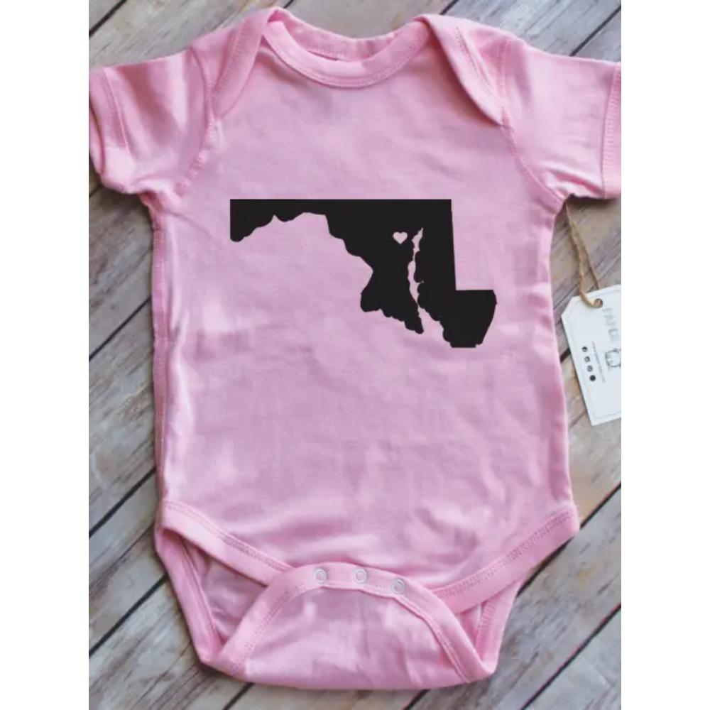 Heart on Maryland Baby Bodysuit