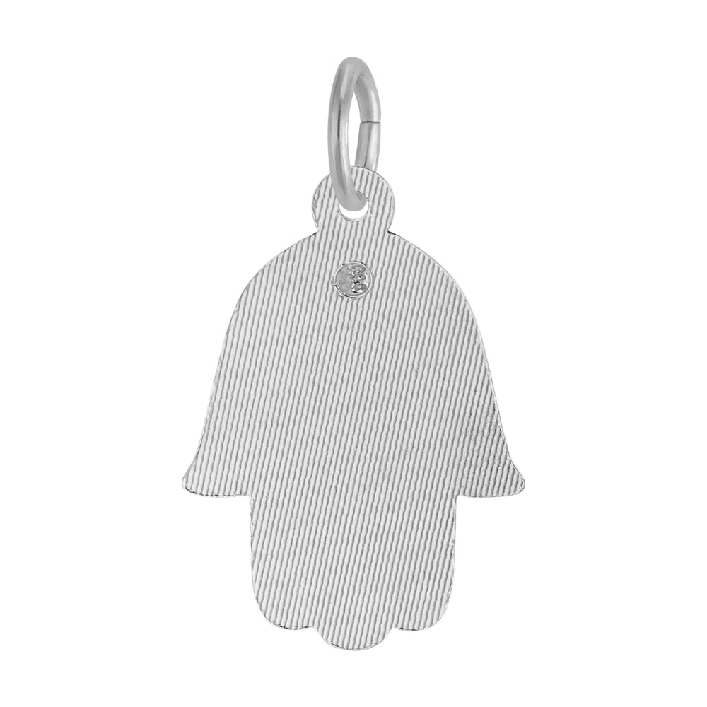 Silver stylized hand shaped charm
