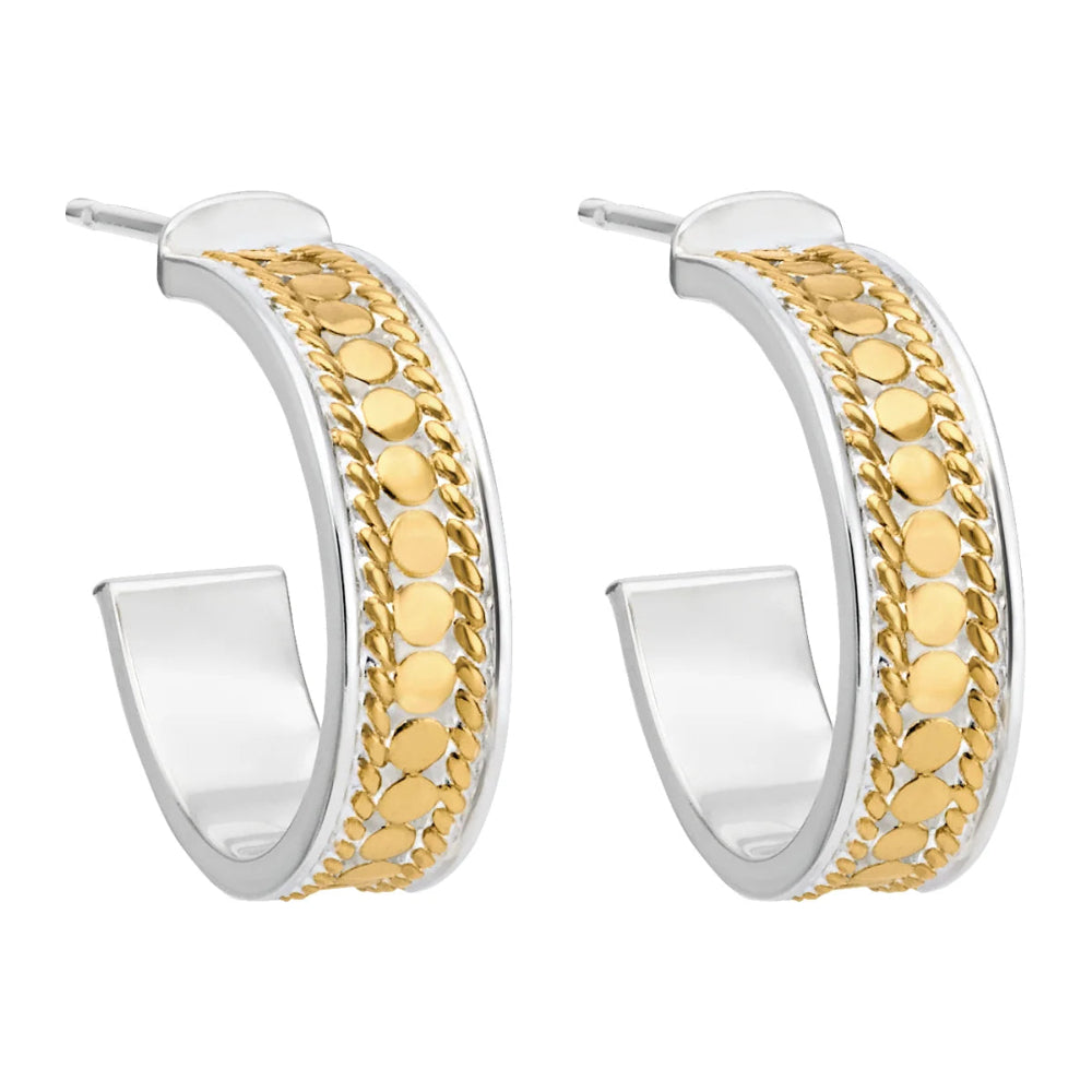 Gold and silver hoop earrings 