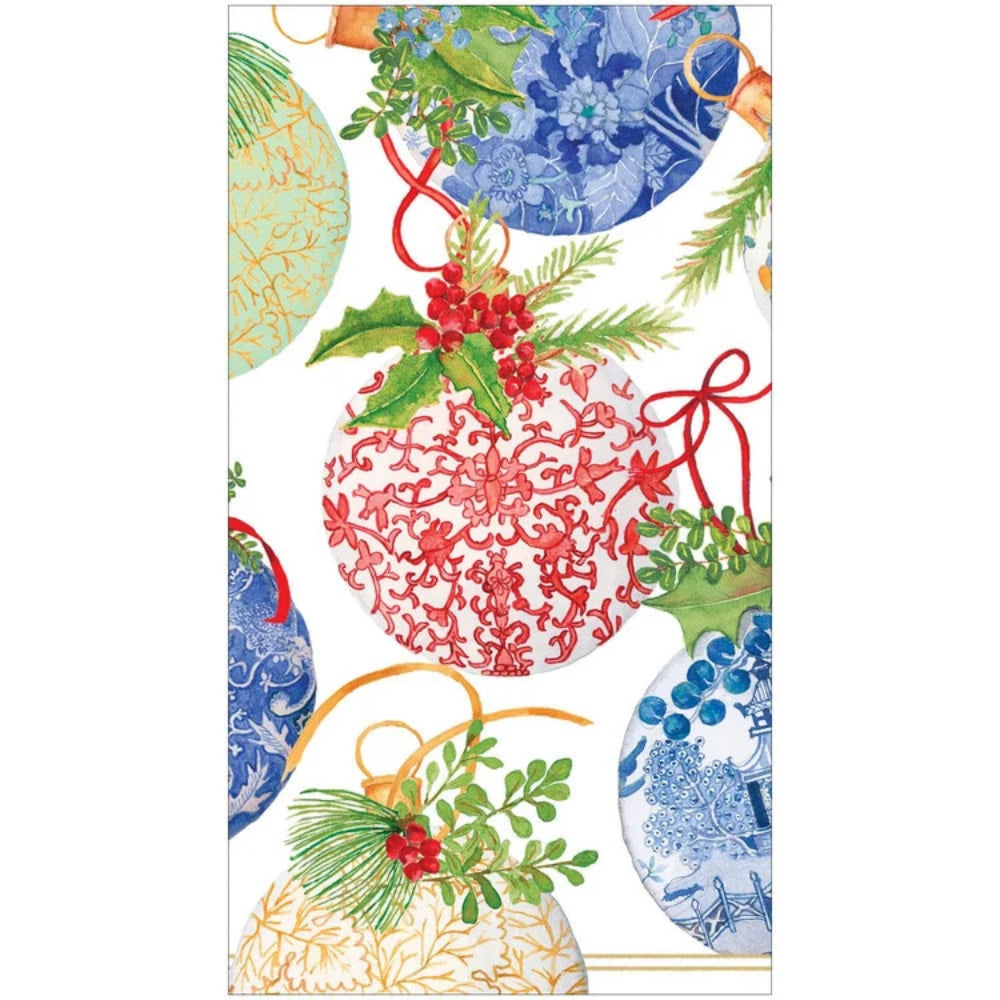 Decorative paper with Christmas-themed ornaments on a white background