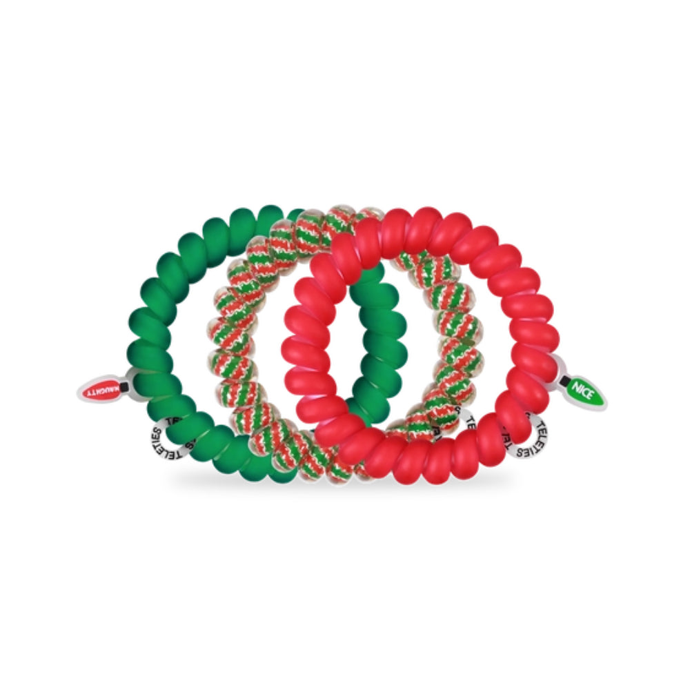 TELETIES Large Spiral Hair Coils Hair Ties - Holiday 2025