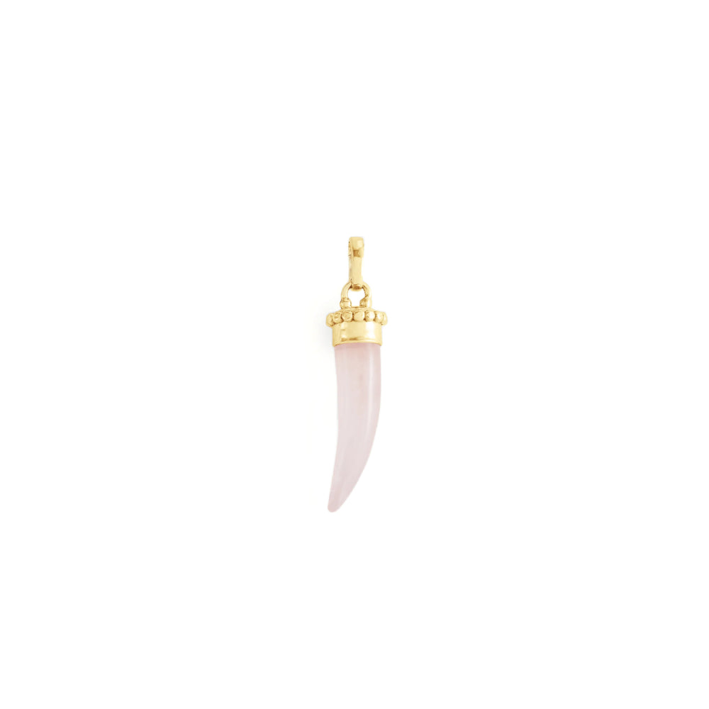 Anabel Aram Milos Stone Horn Charm - Rose Quartz