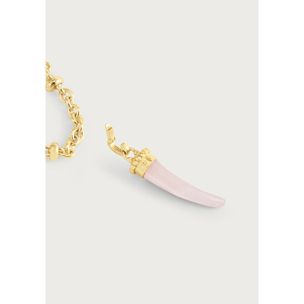 Anabel Aram Milos Stone Horn Charm - Rose Quartz