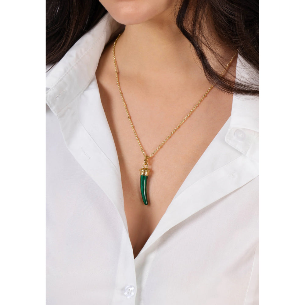 Anabel Aram Milos Stone Horn Charm - Malachite