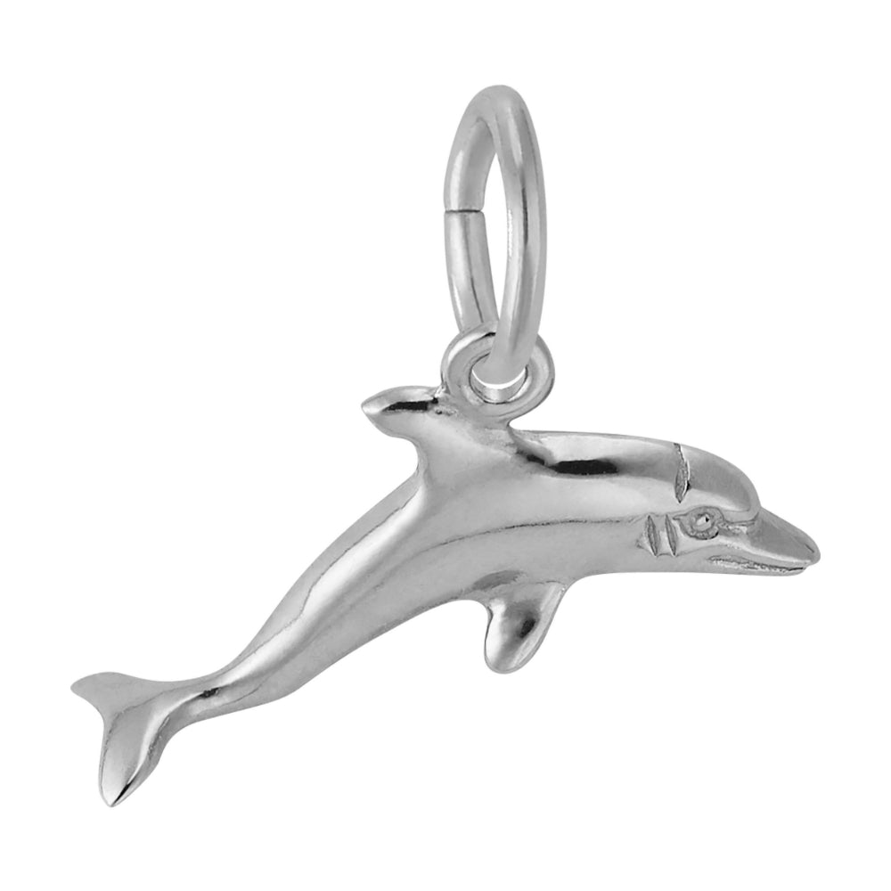 Silver Dolphin Charm facing right