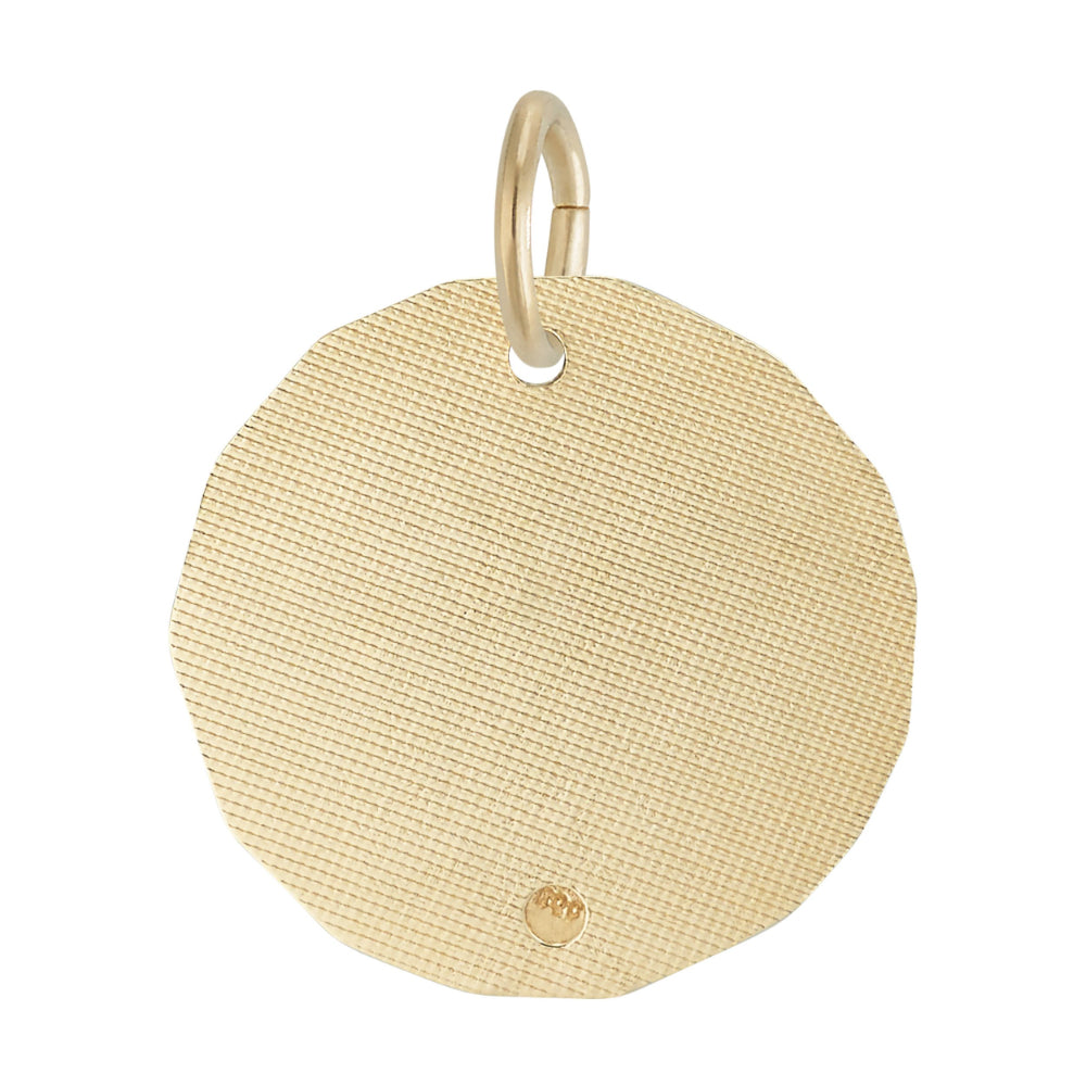 Textured Plain Gold Charm