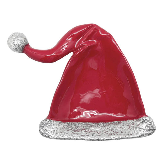 Mariposa Red Enamel Santa Hat Candy Dish