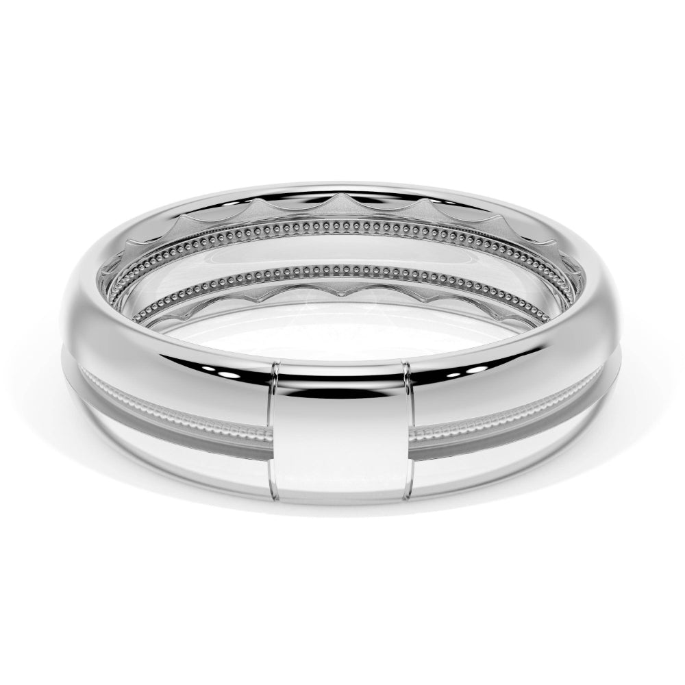 Tacori Platinum Rounded High Polish Black Diamond Wedding Band